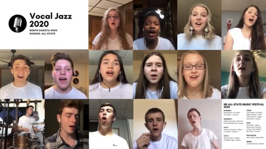 Making the best of things. After the ND All-State Music Festival was suspended due to COVID-19 concerns, members of the festival’s Jazz Choir submitted individual recordings that were then stitched together over many hours by one of the choir’s members.  However, the Jazz Choir is the only All-State group reported to have created a virtual performance such as this, meaning that members of the festival’s other ensembles may simply miss out this year. “I sit on the board who made the decision regarding All-State, as well as the board that made the decision on contests,” BHS choir teacher Brian Saylor said. “These decisions, while imminent were some of the most difficult decisions I have had to make in any leadership role.”