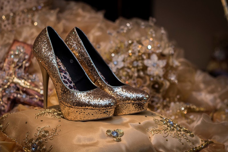 Free glitter high heels image, public domain shoes CC0 photo.