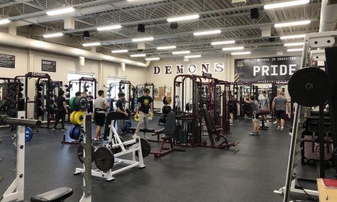 Weight room. The BHS weight room hosts athletes from all sports into an area in prep for upcoming seasons. “Weight training is vital for our athletes across the board in the off-season,” head coach Mark Gibson said.