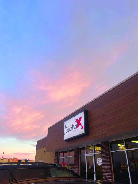DanceWorX Studio. A beautiful sunset after a long day of practicing. DanceWorX is in the perfect spot and always has beautiful sunsets. The summer makes for fun outdoor practices. “The sky is always pretty after practice,” Dancer Elle Herner said. 
